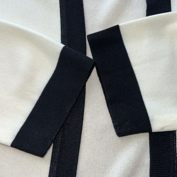 Misook Black & White Colorblock Open Front Cardigan Sweater Womens Size M - Picture 6 of 14